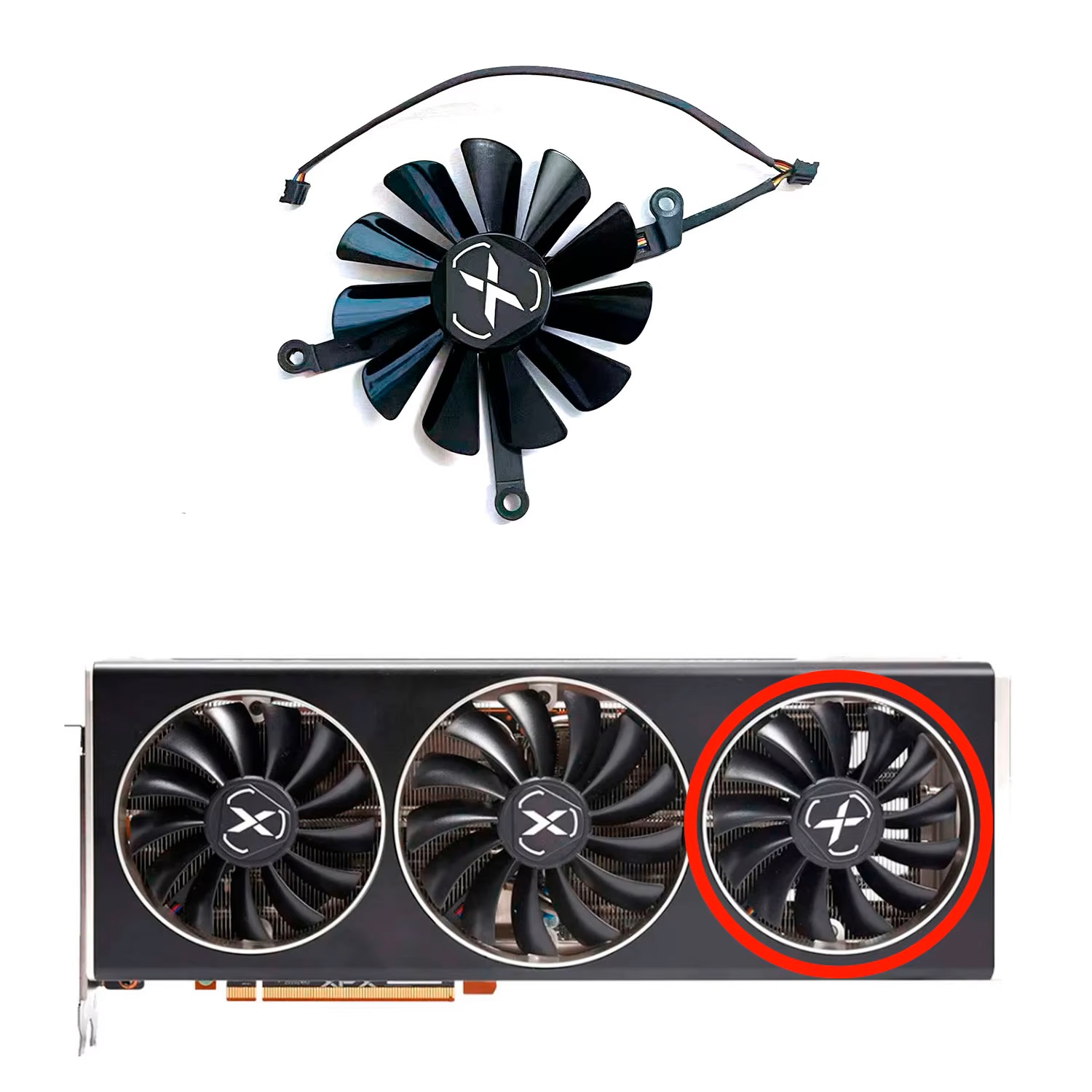 新しいDIY GPUファン、4ピン、95mm/85mm、F1 - Rx 6700 Xt 12Gb Graphics Card のレビューと価格